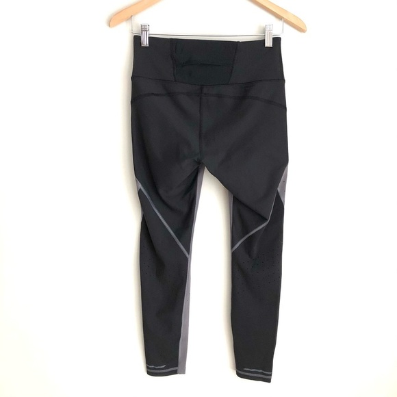 Athleta Stealth Trucool Leggings Gray Black Perforated Tights - Picture 4 of 12